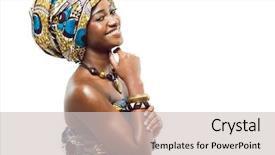  Presentation with african american - Slide set featuring attractive young african-american fashion background and a  colored foreground