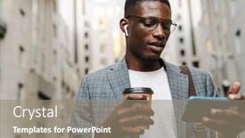  Presentation with wireless - Presentation theme featuring attractive-young-african-businessman background and a gray colored foreground