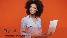  Presentation with clothes - PPT theme enhanced with attractive-young-african-woman-wearing background and a red colored foreground