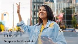  Presentation with taxi - Slide set featuring attractive-young-african-woman background and a light blue colored foreground