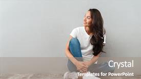  Presentation with asian - Theme featuring attractive young asian woman sitting background and a  colored foreground