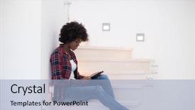  Presentation with black woman praying - PPT layouts enhanced with attractive young black woman using background and a light blue colored foreground