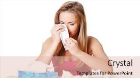  Presentation with tissue - PPT layouts enhanced with attractive young blond woman using a tissue background and a lemonade colored foreground