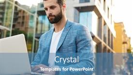  Presentation with bussiness - Amazing slide set having attractive-young-bussiness-man-working backdrop and a teal colored foreground