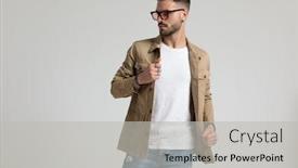  Presentation with grey - Beautiful presentation design featuring attractive-young-casual-man backdrop and a light gray colored foreground