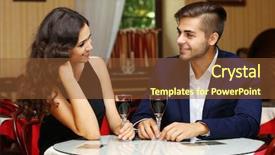  Presentation with dating - PPT theme enhanced with attractive young couple dating background and a tawny brown colored foreground