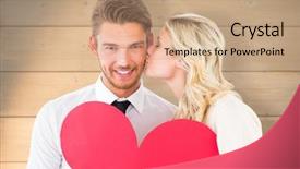  Presentation with bleached - Presentation theme featuring attractive young couple holding red background and a  colored foreground