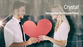  Presentation with red grey - Presentation theme with attractive young couple holding red background and a gray colored foreground