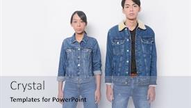  Presentation with jeans denim - Beautiful theme featuring attractive-young-couple-man backdrop and a light blue colored foreground