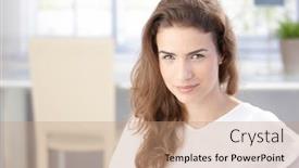  Presentation with home - Amazing slide deck having attractive-young-female-smiling backdrop and a  colored foreground