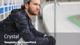  Presentation with rail - Slides featuring attractive-young-fit-sportsman-resting background and a dark gray colored foreground
