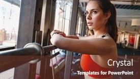  Presentation with rail - Audience pleasing slides consisting of attractive-young-fit-sportswoman-standing backdrop and a tawny brown colored foreground