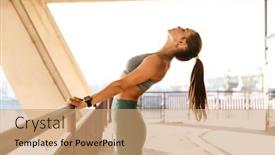  Presentation with fitness - Theme having attractive-young-fitness-girl-doing background and a  colored foreground