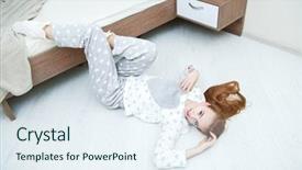  Presentation with beauty cosmetics - Presentation consisting of attractive young girl is doing background and a sky blue colored foreground