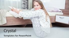  Presentation with cosmetics beauty - Presentation theme consisting of attractive young girl is posing background and a  colored foreground