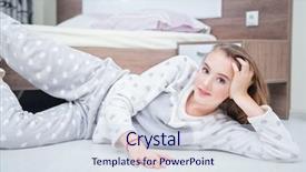  Presentation with cosmetics beauty - Cool new slide set with attractive young girl is posing backdrop and a  colored foreground