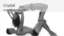  Presentation with acrobatics - Beautiful slide set featuring attractive young gymnasts show acrobatics backdrop and a white colored foreground