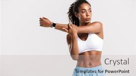  Presentation with fitness - Audience pleasing PPT layouts consisting of exercise - attractive young healthy african fitness backdrop and a soft green colored foreground