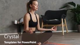  Presentation with healthy - Beautiful slide set featuring attractive-young-healthy-woman-practising backdrop and a tawny brown colored foreground