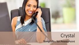  Presentation with saree - Slide set with saree - attractive young indian receptionist talking background and a coral colored foreground