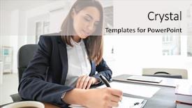  Presentation with lawyer - Audience pleasing PPT layouts consisting of attractive young lawyer in office backdrop and a light gray colored foreground