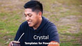  Presentation with herbal - Presentation design featuring attractive-young-man-drinking-yerba background and a navy blue colored foreground