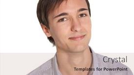  Presentation with plain - Amazing PPT theme having attractive-young-man-in-front backdrop and a coral colored foreground