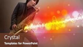  Presentation with sound waves - Presentation having attractive-young-man-playing background and a tawny brown colored foreground