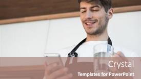 Presentation with recipe - Slide set featuring attractive-young-man-reading background and a coral colored foreground