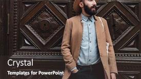  Presentation with man door - Colorful slides enhanced with attractive-young-man-wearing-autumn backdrop and a tawny brown colored foreground