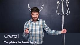  Presentation with devil - Cool new presentation with attractive young man with devils backdrop and a tawny brown colored foreground