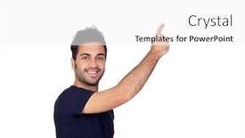  Presentation with black men - Slide deck featuring attractive young men in black pointing something isolated on white background background and a white colored foreground