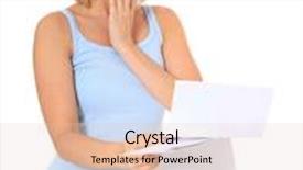  Presentation with bad news - Colorful PPT layouts enhanced with attractive young scandinavian woman getting bad news all on white background backdrop and a lemonade colored foreground