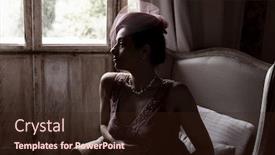  Presentation with 1920s - Presentation theme with attractive-young-woman-in-1920s background and a wine colored foreground