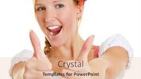  Presentation with lactation young woman breastfeeding - Colorful slides enhanced with attractive-young-woman-in-dirndl backdrop and a lemonade colored foreground