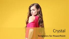  Presentation with pink - PPT theme having attractive young woman in pink background and a  colored foreground