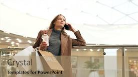  Presentation with railing - Colorful slides enhanced with attractive-young-woman-in-stylish backdrop and a coral colored foreground