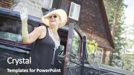  Presentation with twenties - Cool new PPT theme with mashed potatoes with spices and olive oil in white bowl on white concrete background top view or flat lay copy space backdrop and a coral colored foreground