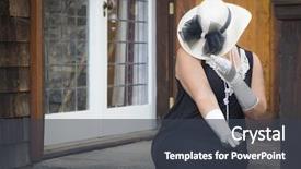  Presentation with antique house - Audience pleasing slides consisting of attractive young woman in twenties backdrop and a  colored foreground