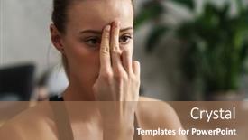  Presentation with breathing - PPT theme having attractive-young-woman-practicing-yogic background and a coral colored foreground