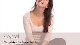  Presentation with cross - Presentation theme having attractive-young-woman-sitting-cross background and a soft green colored foreground