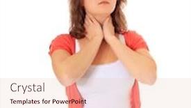  Presentation with sore throat - Beautiful slide set featuring woman suffers from sore throat backdrop and a lemonade colored foreground