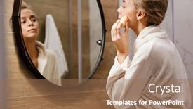  Presentation with mirror - Theme with attractive-young-woman-wearing-bathrobe background and a coral colored foreground