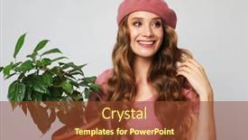  Presentation with light pink - Slide set featuring attractive-young-woman-with-long background and a tawny brown colored foreground