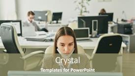  Presentation with mask - Colorful presentation design enhanced with attractive-young-woman-with-mask backdrop and a coral colored foreground