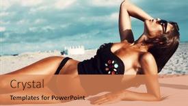  Presentation with black woman - Slides enhanced with attractive-young-woman-with-sunglasses background and a coral colored foreground