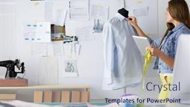  Presentation with process - Beautiful slide deck featuring attractive-young-woman backdrop and a lemonade colored foreground