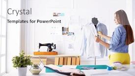  Presentation with process - Slides with attractive-young-woman background and a white colored foreground