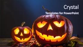  Presentation with lantern - PPT layouts having attributes - grinning pumpkin lantern or jack-o'-lantern background and a  colored foreground
