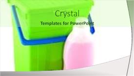  Presentation with powder - Cool new slide set with attributes to do the laundry with powder and softener backdrop and a mint green colored foreground